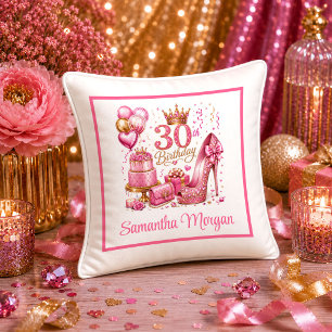 Funkelnde Roségold-Konfetti 30. Geburtstagskissen Kissen