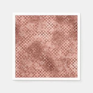 Funkelnde Roségold-Kreise Rosa Luxus-Funkeln Serviette