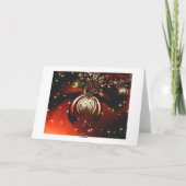 Funkelnde rote Verzierung Feiertagskarte (Rückseite)