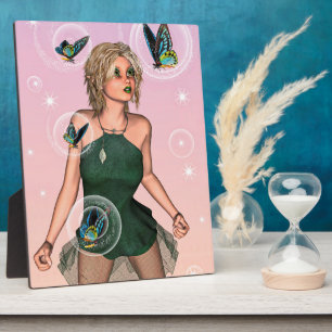 Funkelnde Schmetterlingsfee Fantasy-Kunst Fotoplatte