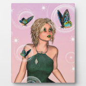 Funkelnde Schmetterlingsfee Fantasy-Kunst Fotoplatte (Vorderseite)