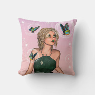 Funkelnde Schmetterlingsfee Fantasy-Kunst Kissen