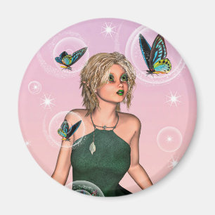Funkelnde Schmetterlingsfee Fantasy-Kunst Magnet