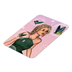 Funkelnde Schmetterlingsfee Fantasy-Kunst Magnet