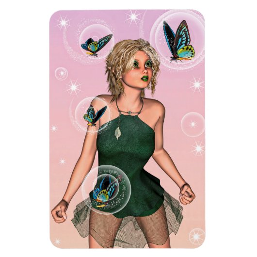 Funkelnde Schmetterlingsfee Fantasy-Kunst Magnet (Vertikal)