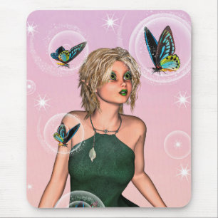 Funkelnde Schmetterlingsfee Fantasy-Kunst Mousepad