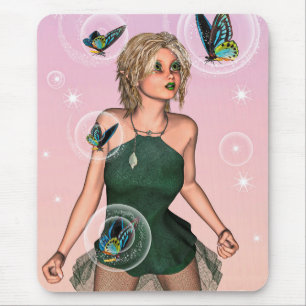 Funkelnde Schmetterlingsfee Fantasy-Kunst Mousepad
