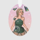 Funkelnde Schmetterlingsfee Fantasy-Kunst Ornament (Rückseite)
