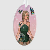 Funkelnde Schmetterlingsfee Fantasy-Kunst Ornament (Vorderseite)