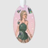 Funkelnde Schmetterlingsfee Fantasy-Kunst Ornament (Vorderseite)