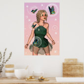 Funkelnde Schmetterlingsfee Fantasy-Kunst Poster (Küche)