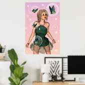 Funkelnde Schmetterlingsfee Fantasy-Kunst Poster (Heimbüro)
