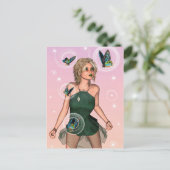 Funkelnde Schmetterlingsfee Fantasy-Kunst Postkarte (Stehend Vorderseite)
