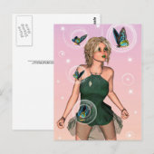 Funkelnde Schmetterlingsfee Fantasy-Kunst Postkarte (Vorne/Hinten)