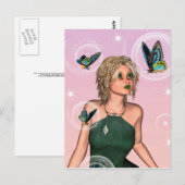 Funkelnde Schmetterlingsfee Fantasy-Kunst Postkarte (Vorne/Hinten)