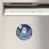 Funkelnde Schneeeule Magnet (In Situ (Geschirrspüler))