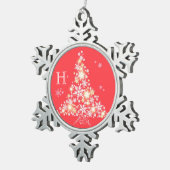 Funkelnde Schneeflocken Zinn-Ornament (Rechts)