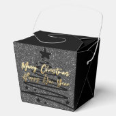 Funkelnde schwarze Geschenkbox Geschenkschachtel (Vorderseite)
