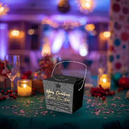 Funkelnde schwarze Geschenkbox Geschenkschachtel