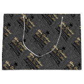 Funkelnde schwarze Geschenktasche Große Geschenktüte (Vorderseite)