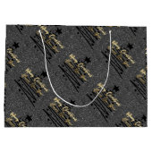 Funkelnde schwarze Geschenktasche Große Geschenktüte (Rückseite)