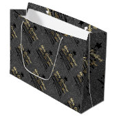 Funkelnde schwarze Geschenktasche Große Geschenktüte (Vorderseite Schrägansicht)