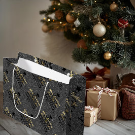 Funkelnde schwarze Geschenktasche Große Geschenktüte