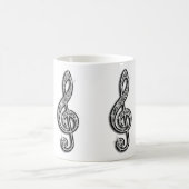 Funkelnde schwarze Musiknote Kaffeetasse (Mittel)