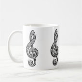 Funkelnde schwarze Musiknote Kaffeetasse (Links)