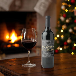 Funkelnde schwarze Wein-Etiketten-Set Weinetikett