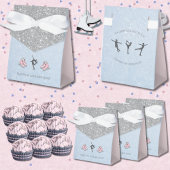 Funkelnde Silber Glitter Figur Eisläufer Geburtsta Geschenkschachtel
