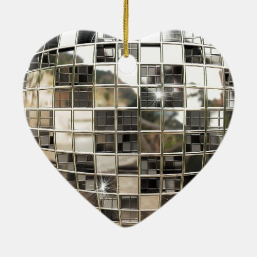 Funkelnde silberne Disco-Verzierung Keramikornament (Hinten)