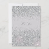 Funkelnde silberne Glitzer-Hochzeits-Einladungen Einladung (Rückseite)