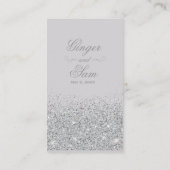 Funkelnde Silver Glitzer Wedding Registry Card Begleitkarte (Rückseite)