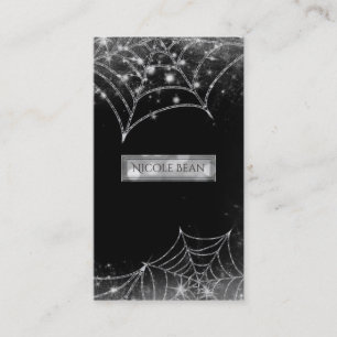 Funkelnde Spinnennetze Dark Glam Halloween Gothic Visitenkarte