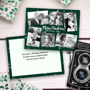 Funkelnde Sterne Foto Collage Frohe Weihnachten Postkarte