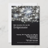 Funkelnde Sterne Partei Schwarzweiss Einladung (Vorderseite)