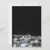 Funkelnde Sterne Partei Schwarzweiss Einladung (Rückseite)