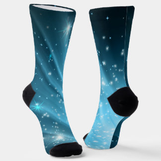 Funkelnde Sternennacht Himmelblauer Gradient-Crew- Socken