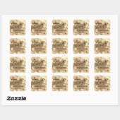 Funkelnde Tropfen Bee script Honigklee Quadratischer Aufkleber (Blatt)
