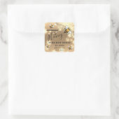 Funkelnde Tropfen Bee script Honigklee Quadratischer Aufkleber (Tasche)