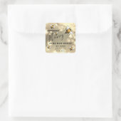 Funkelnde Tropfen Bee script Honigklee Quadratischer Aufkleber (Tasche)