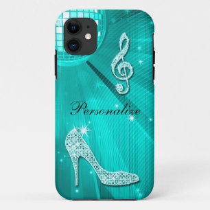 Funkelnde Türkis-Musiknote & Stöckelabsatz Case-Mate iPhone Hülle