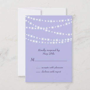 Funkelnde Twinkle Lights RSVP lila Karte