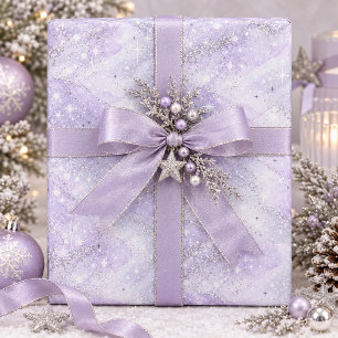 Funkelnde Wasserfarbe Glitter Violett ID1333 Geschenkpapier