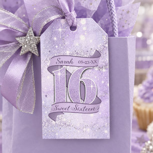 Funkelnde Wasserfarbe Sweet 16 Violett ID1333 ID13 Geschenkanhänger