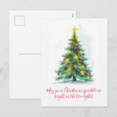 Funkelnde Weihnachtsbaum-Feiertage Feiertagspostkarte (Vorne/Hinten)