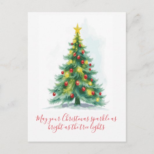 Funkelnde Weihnachtsbaum-Feiertage Feiertagspostkarte (Vorderseite)