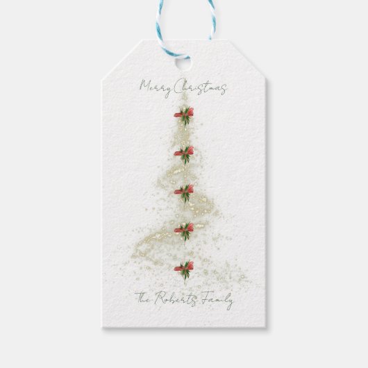 Funkelnde Weihnachtsbaum-Geschenkanhänger Geschenkanhänger (Vorderseite)
