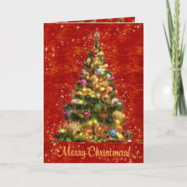 Funkelnde Weihnachtsbaum-Gruß-Karte Feiertagskarte